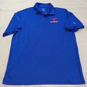 Champion Active Golf SMU Southern Methodist Mustang Men Performance Shirt L-5365
